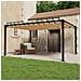 Gazebo con Tetto a Lamelle 3x4 m in Tessuto Tortora e Alluminio - Foto miniatura 1