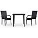 Set Mobili Da Pranzo Per Giardino 3 Pz Nero - Foto miniatura 2