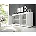 Mobile Multiuso Basic - 4 Ante, Ripiani - Per Sala, Camera, Cucina, Ingresso - Bianco In Truciolare Melaminico, 160 X 43 X 86 Cm - Foto miniatura 2