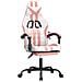 Sedia Da Gaming Con Poggiapiedi Bianco E Rosa In Similpelle - Foto miniatura 6