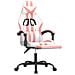Sedia Da Gaming Con Poggiapiedi Bianco E Rosa In Similpelle - Foto miniatura 7