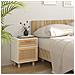 Comodini 2 Pz Bianchi Legno Massello Di Pino E Rattan Naturale - Foto miniatura 5
