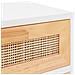 Comodini 2 Pz Bianchi Legno Massello Di Pino E Rattan Naturale - Foto miniatura 6