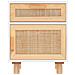 Comodini 2 Pz Bianchi Legno Massello Di Pino E Rattan Naturale - Foto miniatura 7