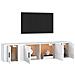 Set Mobili Porta Tv 3 Pz Bianco In Legno Multistrato - Foto miniatura 3