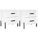 Comodini 2 Pz Bianco Lucido 40x35x47,5 Cm In Legno Multistrato - Foto miniatura 1