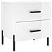 Comodini 2 Pz Bianco Lucido 40x35x47,5 Cm In Legno Multistrato - Foto miniatura 4