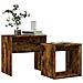 Tavolini Impilabili 2 Pz Rovere Fumo In Legno Multistrato - Foto miniatura 3