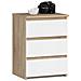 Comodino CL3, 3 cassetti, 40x35x57 cm, Colore Sonoma Quercia e Bianco - Foto miniatura 1