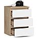 Comodino CL3, 3 cassetti, 40x35x57 cm, Colore Sonoma Quercia e Bianco - Foto miniatura 2