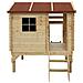 Casetta Per Bambini In Legno Con Scivolo - Casetta Giocattolo Per Bambini - L182xl146xa205cm / 1.1m2 - Casetta Da Gioco Da Esterno - Casetta Da Giardino Timbela M501c - Foto miniatura 5