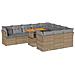 Set Divani Da Giardino 11 Pz Con Cuscini Beige In Polyrattan - Foto miniatura 2