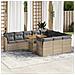 Set Divani Da Giardino 11 Pz Con Cuscini Beige In Polyrattan - Foto miniatura 1