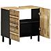 Mobile Lavabo Da Bagno Nero 62x33x58 Cm Legno Massello Di Mango - Foto miniatura 2