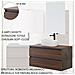 Mobile Bagno Sospeso Con Lavabo Da Appoggio E Specchio 2 Cassetti Salvaspazio, Arredo Bagno In Legno 80 Cm Rovere Canaletto - Foto miniatura 4