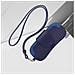 Custodia Portatile Per Occhiali Da Sole In Pelle Pu Con Cordoncino Da Collo Blue - Foto miniatura 3