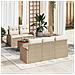 Set Divano da Giardino 6 Pezzi con Cuscini Beige Polirattan Acacia - Foto miniatura 2