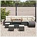 Set Divano da Giardino in 10 Pezzi con Cuscini Nero Polyrattan Acacia, Set da Pranzo da Giardino in 4 Pezzi con Cuscini Nero Polyrattan Acacia - Foto miniatura 3