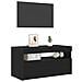 Mobile TV  con luci LED, Nero Rovere, 75x35x40 cm, in legno ingegnerizzato - Foto miniatura 2