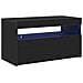 Mobile TV  con luci LED, Nero Rovere, 75x35x40 cm, in legno ingegnerizzato - Foto miniatura 4