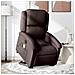 Poltrona Alzapersona Massaggio Elettrica Marrone Scuro Tessuto - Foto miniatura 2