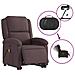 Poltrona Alzapersona Massaggio Elettrica Marrone Scuro Tessuto - Foto miniatura 6