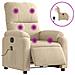Poltrona Reclinabile Massaggiante Elettrica Crema Microfibra - Foto miniatura 1
