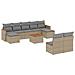 Set Divano da Giardino 10 pz con Cuscini Beige Misto Polyrattan - Foto miniatura 1