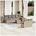 Set Divano da Giardino 10 pz con Cuscini Beige Misto Polyrattan - Foto miniatura 2