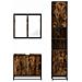 Set Mobili da Bagno 3 pz Rovere Fumo in Legno Multistrato - Foto miniatura 5