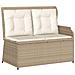 Panca Reclinabile da Giardino con Cuscini Beige in Polyrattan - Foto miniatura 1