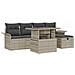 Set Divano da Giardino 6 pcs Grigio chiaro Poly Rattan - Foto miniatura 1