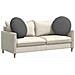 Cuscini per Seduta 2 pcs Grigio scuro Ø60 x 21 cm Tessuto - Foto miniatura 3