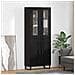 Credenza 2 pcs Rovere Nero Legno Stratificato e Vetro - Foto miniatura 2