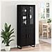 Credenza 2 pcs Rovere Nero Legno Stratificato e Vetro - Foto miniatura 4