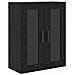 Credenza 2 pcs Rovere Nero Legno Stratificato e Vetro - Foto miniatura 7