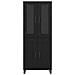 Credenza 2 pcs Rovere Nero Legno Stratificato e Vetro - Foto miniatura 8