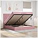 Struttura Letto Pouf con Materassi Rosa 200x200 cm Velluto - Foto miniatura 2
