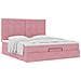 Struttura Letto Pouf con Materassi Rosa 200x200 cm Velluto - Foto miniatura 5