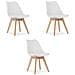 Sedie RIKX bianche con cuscino e gambe in legno x3 - Foto miniatura 1