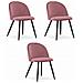 Sedia BELLO in velluto rosa scuro con gambe in metallo nero x3 - Foto miniatura 1