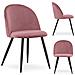 Sedia BELLO in velluto rosa scuro con gambe in metallo nero x3 - Foto miniatura 7