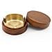 Elegante Posacenere In Legno Di Noce Con Rivestimento In Acciaio Inox Per Casa, Hotel E Ufficio Gold - Foto miniatura 1
