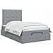 Letto ottomano con materasso Grigio Chiaro 120 x 190 cm Tessuto - Foto miniatura 3