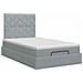 Letto ottomano con materasso Grigio Chiaro 120 x 190 cm Tessuto - Foto miniatura 5