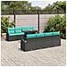 Set Divano da Giardino 9 pz Nero Rattan in Polipropilene - Foto miniatura 7