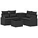 Set di divani 6 pz Nero Rattan sintetico e Acciaio - Foto miniatura 1