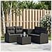 Set di divani 6 pz Nero Rattan sintetico e Acciaio - Foto miniatura 7