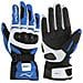 Guanto Sport Moto Pelle Corto Foderato Protezioni Imbottito Bianco / blu L - Foto miniatura 1