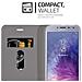 Custodia Compatibile Con Samsung Galaxy J4 2018 In Grigio Nero - Coperchio Protettiva Con Chiusura Magnetica, Funzione Stand E Tasca Per Le Carte - Foto miniatura 9